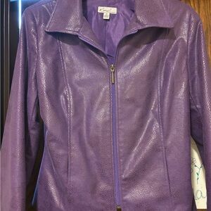 Kim Rogers Snakeskin Print Jacket Blazer Size 10 Petite purple